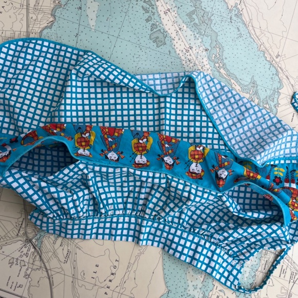 Vintage 60s Scottish Piper & Highland Dancer Half Apron - Picture 4 of 5